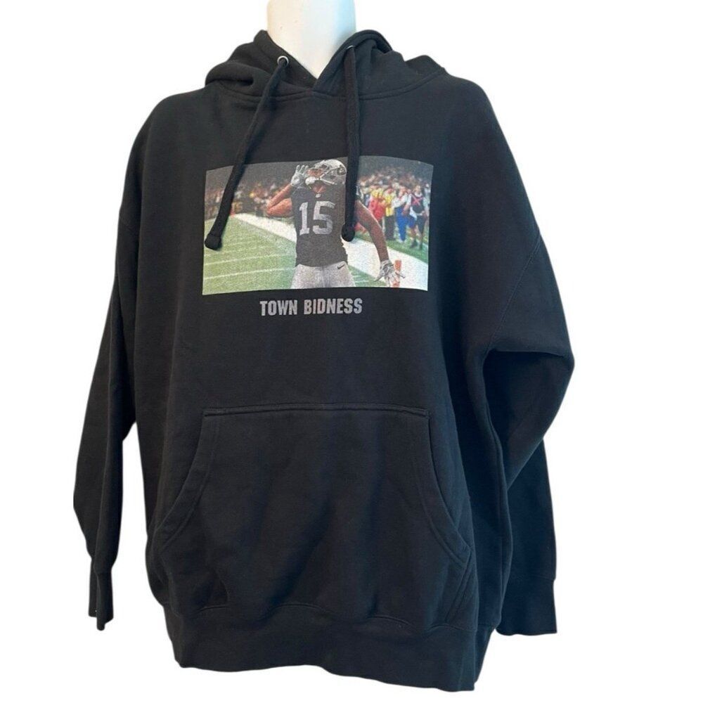 Mens XL Oakland Raiders Town Bidness 15 Black Fleece Pullover Hoodie NWT